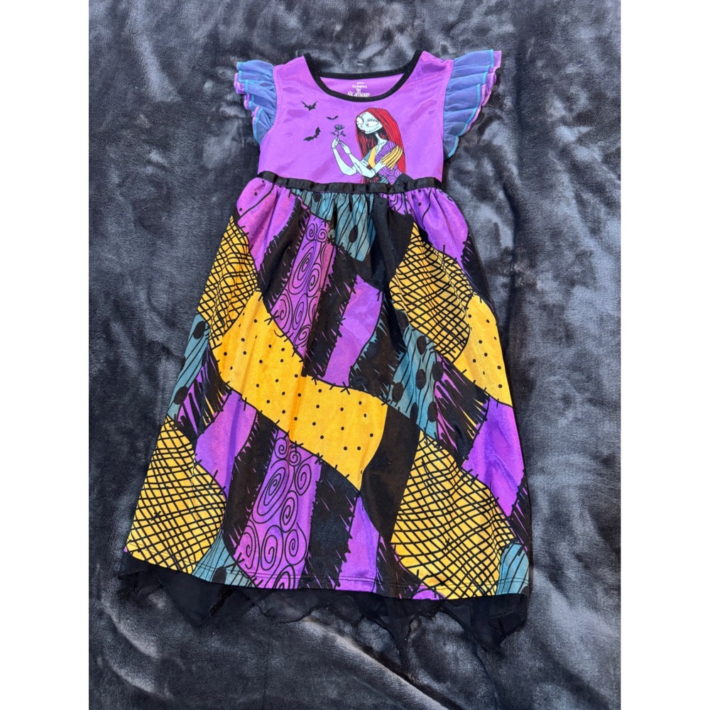Disney Nightmare Before Christmas Sally Nightgown Girls 5T Patchwork Pajamas